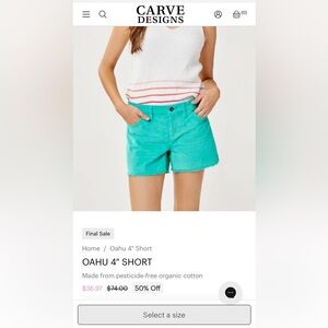 Carve Designs Oahu 4” Short